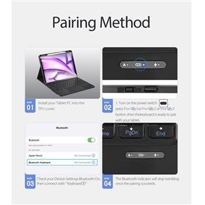 کیف کیبورد دار دوکس دوکیس مدل TK تبلت اپل iPad 10 (2022)/11 (2025)