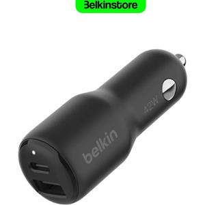 شارژر فندکی 42 وات بلکین - BoostCharge Dual Car Charger 42W - مدل CCB005qcBK شارژر فندکی 42 وات بلکین - BoostCharge Dual Car Charger 42W - مدل CCB005qcBK